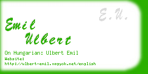 emil ulbert business card